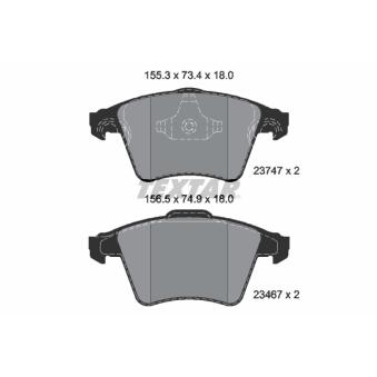 Jeu de 4 plaquettes de frein avant TEXTAR OEM 7H0698151B