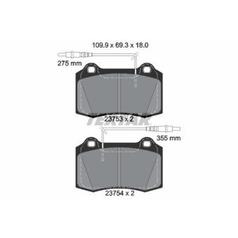 Jeu de 4 plaquettes de frein avant TEXTAR OEM 425182