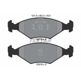 Jeu de 4 plaquettes de frein avant TEXTAR OEM 9948038