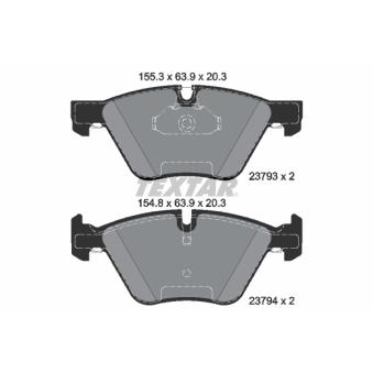 Jeu de 4 plaquettes de frein avant TEXTAR OEM 34112339267