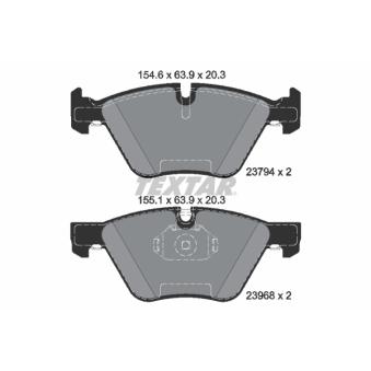 Jeu de 4 plaquettes de frein avant TEXTAR OEM 34112288879