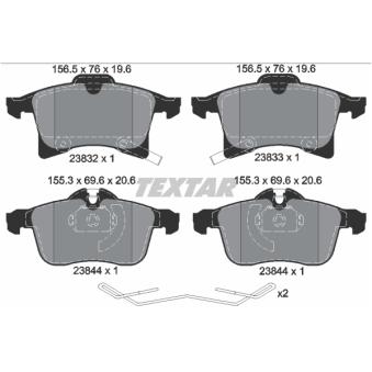 Jeu de 4 plaquettes de frein avant TEXTAR OEM 93189698