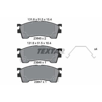 Jeu de 4 plaquettes de frein avant TEXTAR OEM GAYA3323Z