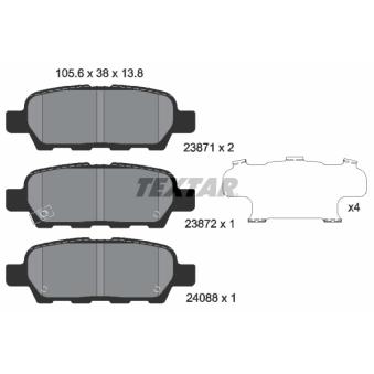 Jeu de 4 plaquettes de frein arrière TEXTAR OEM D40603DN1A