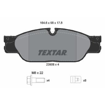 Jeu de 4 plaquettes de frein avant TEXTAR OEM C2C20686