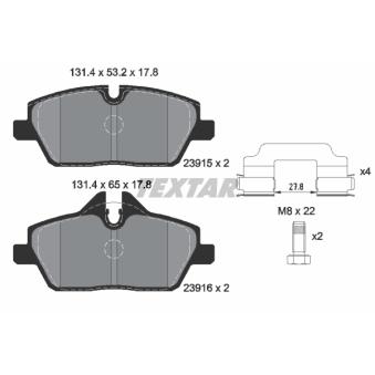 Jeu de 4 plaquettes de frein avant TEXTAR OEM 34116860016