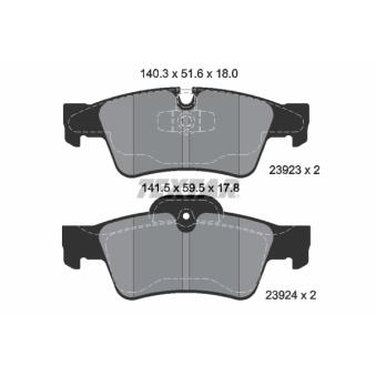 Jeu de 4 plaquettes de frein arrière TEXTAR OEM 1644201920