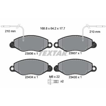 Jeu de 4 plaquettes de frein avant TEXTAR OEM 410609X525