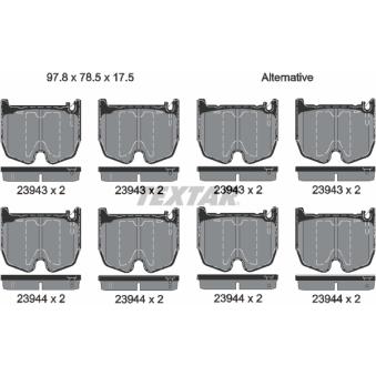 Jeu de 4 plaquettes de frein avant TEXTAR OEM 0034205320