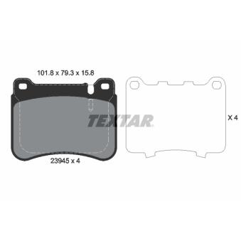 Jeu de 4 plaquettes de frein avant TEXTAR OEM A0044205120