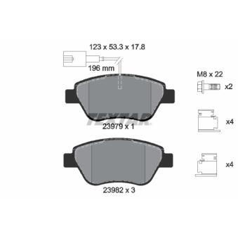 Jeu de 4 plaquettes de frein avant TEXTAR OEM 425406
