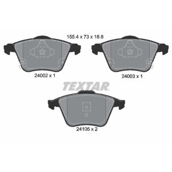 Jeu de 4 plaquettes de frein avant TEXTAR OEM GPYA3323ZD