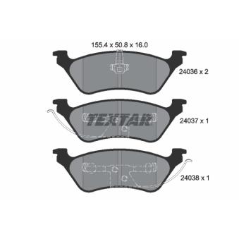 Jeu de 4 plaquettes de frein arrière TEXTAR OEM 05014036AA