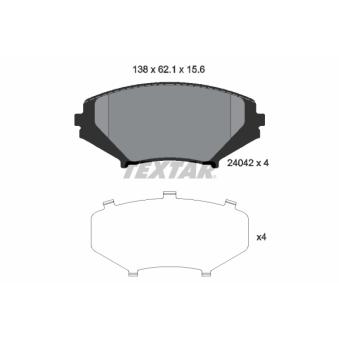 Jeu de 4 plaquettes de frein avant TEXTAR OEM F1Y93323Z