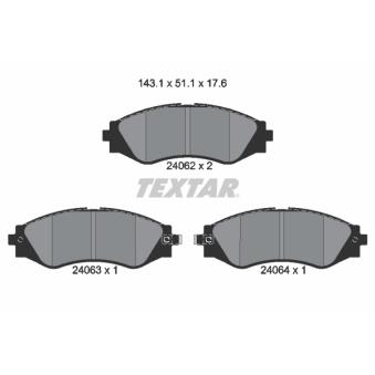 Jeu de 4 plaquettes de frein avant TEXTAR OEM 96391891