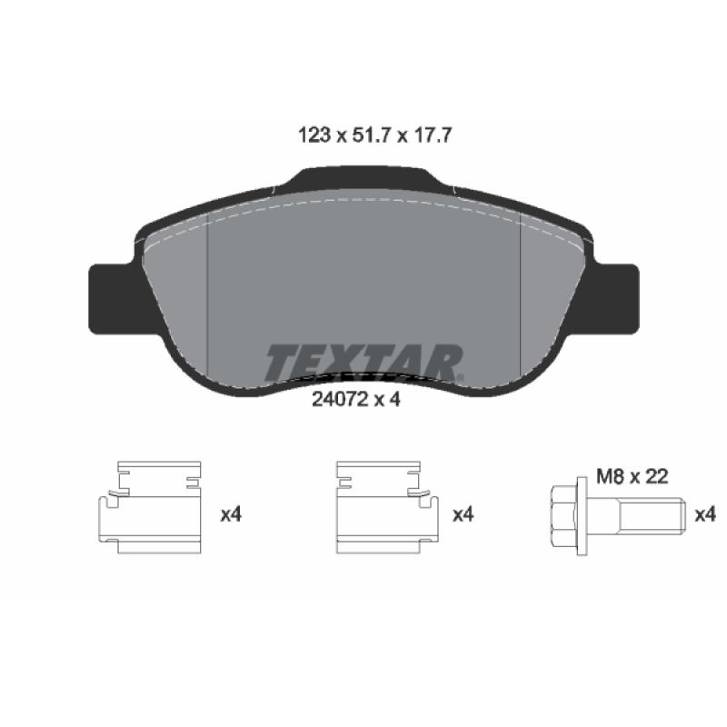 Kit de disques et plaquettes avant TEXTAR 2407201-1180-00 - Visuel 1
