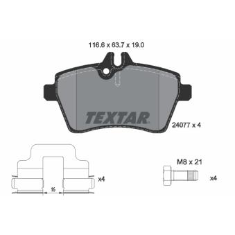 Jeu de 4 plaquettes de frein avant TEXTAR OEM 1694201820