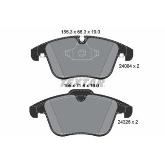 Jeu de 4 plaquettes de frein avant TEXTAR OEM C2C39929