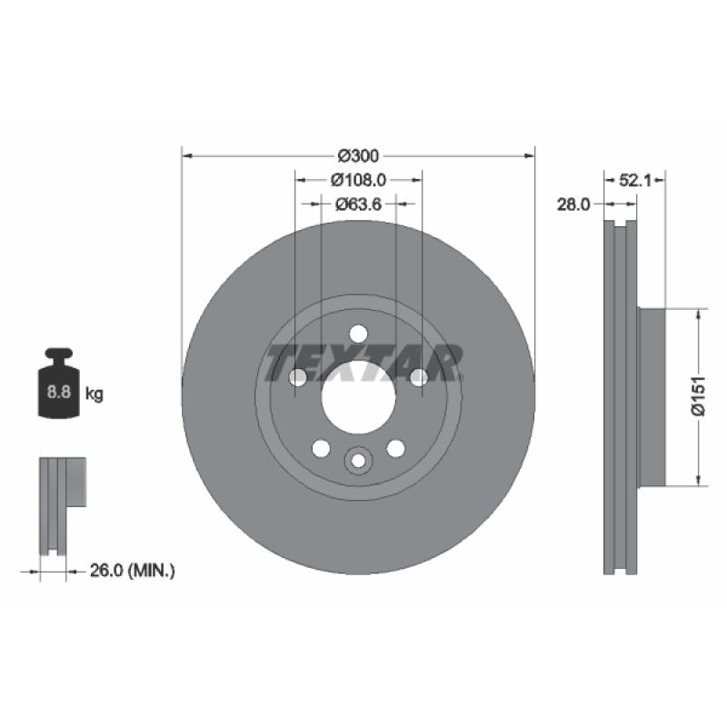 Kit de disques et plaquettes avant TEXTAR 2412301-1592-00 - Visuel 2