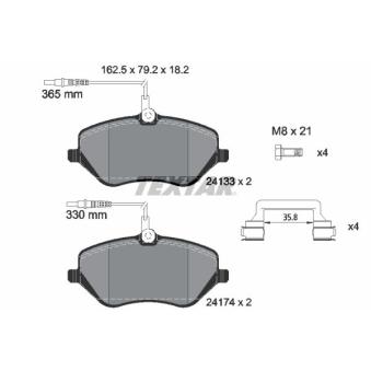 Jeu de 4 plaquettes de frein avant TEXTAR OEM 425383
