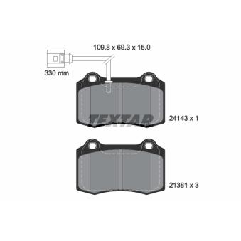 Jeu de 4 plaquettes de frein avant TEXTAR OEM 1ML698151 Jeu de 4 plaquettes de frein avant TEXTAR OEM 1ML698151