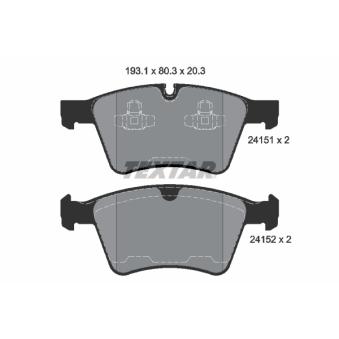 Jeu de 4 plaquettes de frein avant TEXTAR OEM A1644201320