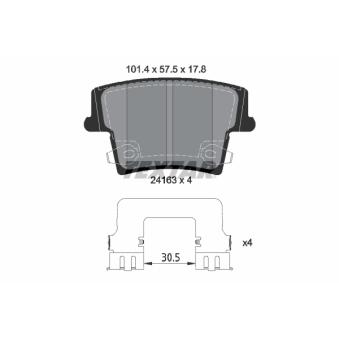 Jeu de 4 plaquettes de frein arrière TEXTAR OEM 5142566AB