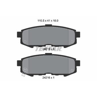 Jeu de 4 plaquettes de frein arrière TEXTAR OEM LEY42648Z Jeu de 4 plaquettes de frein arrière TEXTAR OEM LEY42648Z