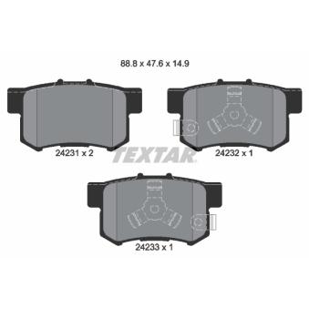 Jeu de 4 plaquettes de frein arrière TEXTAR OEM 43022SP0010