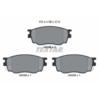 Jeu de 4 plaquettes de frein avant TEXTAR OEM GJYA3328ZA