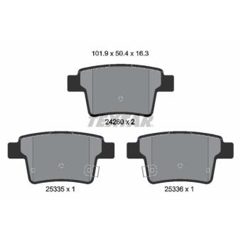 Jeu de 4 plaquettes de frein arrière TEXTAR OEM 5F9Z2200B