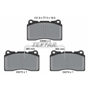 Jeu de 4 plaquettes de frein avant TEXTAR OEM 71772216