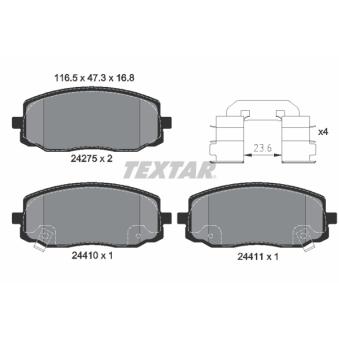 Jeu de 4 plaquettes de frein avant TEXTAR OEM 5810107A20