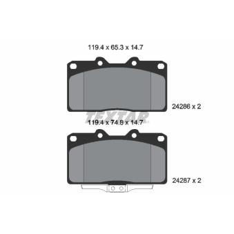 Jeu de 4 plaquettes de frein avant TEXTAR OEM MR389516