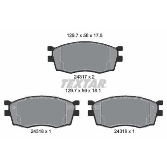 Jeu de 4 plaquettes de frein avant TEXTAR OEM 581011GA00