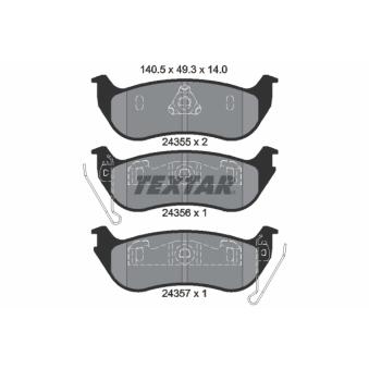 Jeu de 4 plaquettes de frein arrière TEXTAR OEM 5083882AB