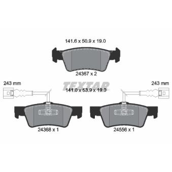 Jeu de 4 plaquettes de frein arrière TEXTAR OEM 7L6698451 Jeu de 4 plaquettes de frein arrière TEXTAR OEM 7L6698451