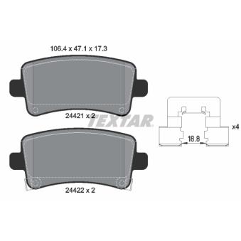 Jeu de 4 plaquettes de frein arrière TEXTAR OEM 1605103