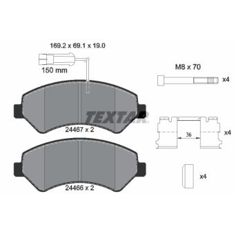 Jeu de 4 plaquettes de frein avant TEXTAR OEM 425376
