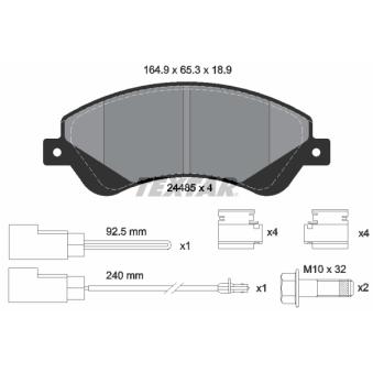 Jeu de 4 plaquettes de frein avant TEXTAR OEM ME6C1J2K021BB