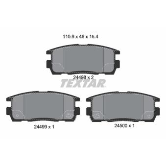 Jeu de 4 plaquettes de frein arrière TEXTAR OEM 96626076