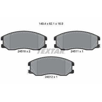 Jeu de 4 plaquettes de frein avant TEXTAR OEM 95459512