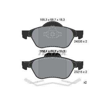 Jeu de 4 plaquettes de frein avant TEXTAR OEM 7701210127