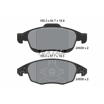 Jeu de 4 plaquettes de frein avant TEXTAR OEM 425425 Jeu de 4 plaquettes de frein avant TEXTAR OEM 425425