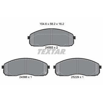 Jeu de 4 plaquettes de frein avant TEXTAR OEM 0K58B3323Z