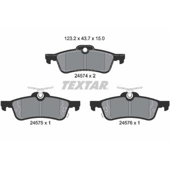 Jeu de 4 plaquettes de frein arrière TEXTAR OEM 044660D010