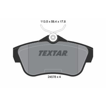 Jeu de 4 plaquettes de frein arrière TEXTAR OEM 71770052