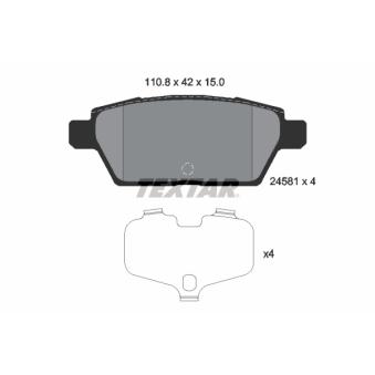 Jeu de 4 plaquettes de frein avant TEXTAR [2458101]