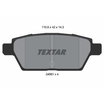 Jeu de 4 plaquettes de frein arrière TEXTAR OEM GPYA2648ZD