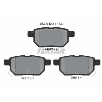 Jeu de 4 plaquettes de frein arrière TEXTAR OEM 044662310